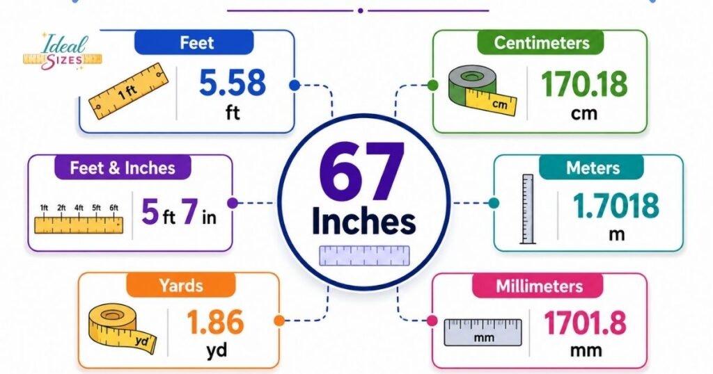 67 Inches In Different Units