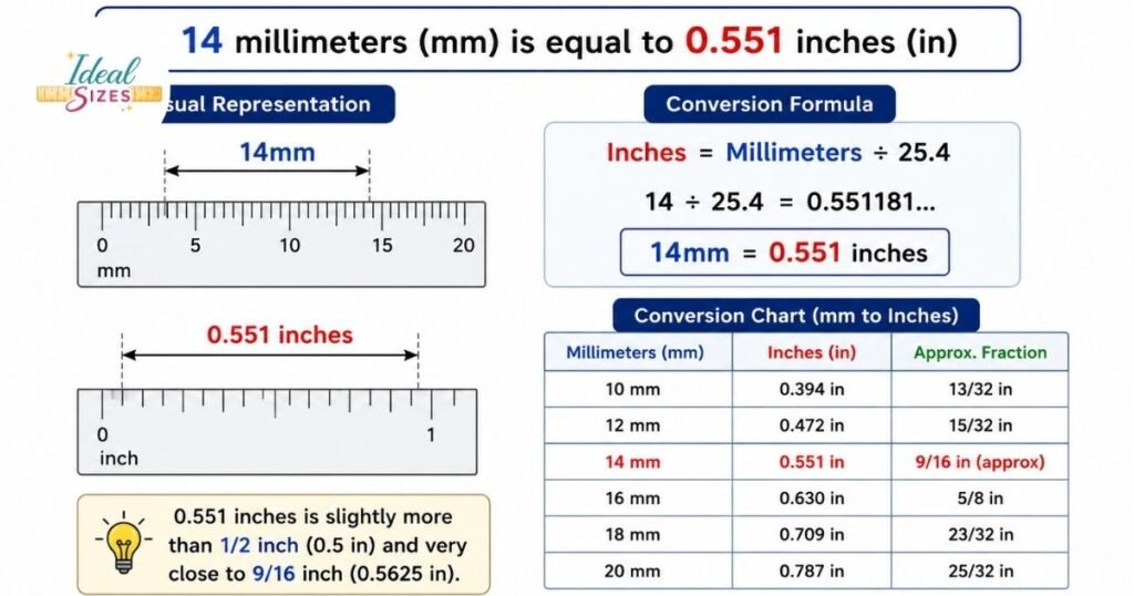 What is 14mm in Inches