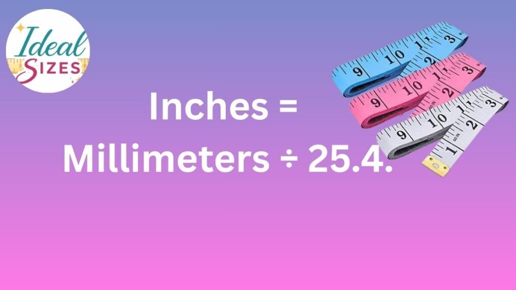 Formula to Convert Millimeters to Inches