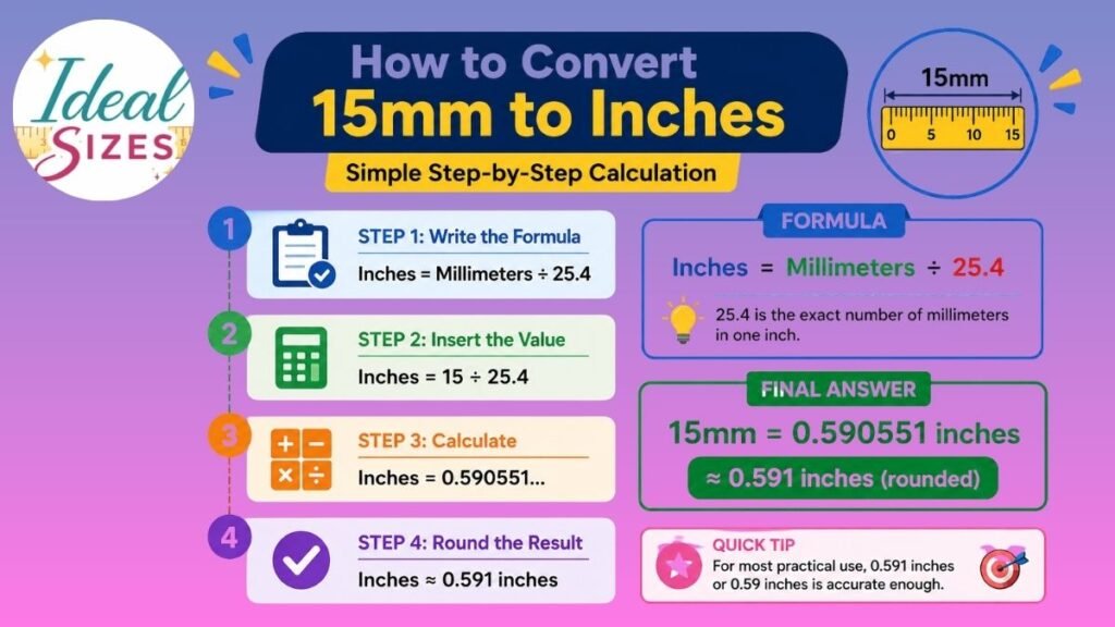 How to Convert 15mm to Inches