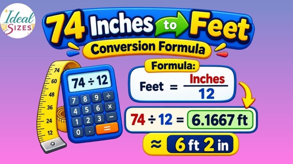 74 Inches to Feet Conversion Formula