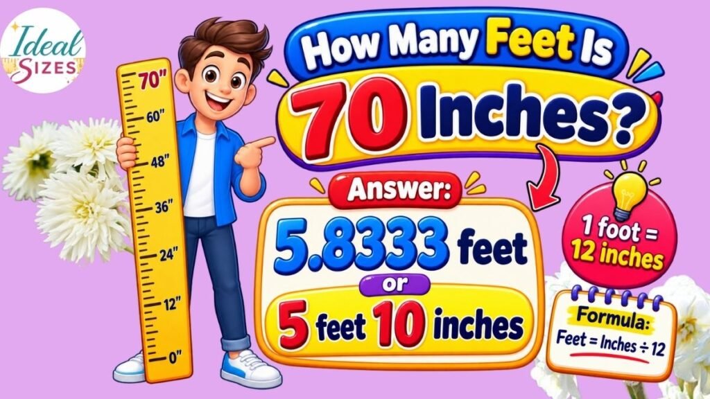 How Many Feet Is 70 Inches