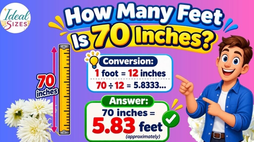 How to Convert 70 Inches to Feet